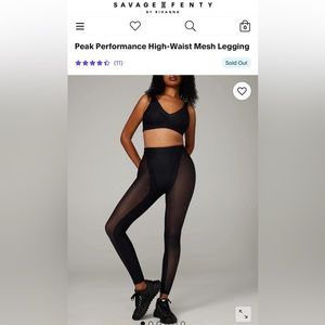 Peak performance High Waisted mesh leggings Savage X Fenty XS
